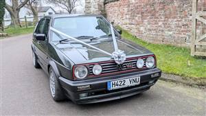 Volkswagen Golf Mk2 Wedding car. Click for more information.