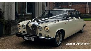 Daimler DS420 Wedding car. Click for more information.