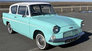 Ford Anglia Wedding car. Click for more information.