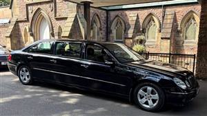 Mercedes E Class Limousine Wedding car. Click for more information.